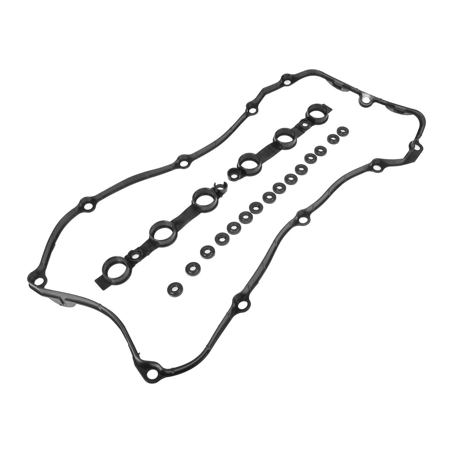 Black Valve Cover Gasket Seal Set for BMW E46 E39 (2000-2006)