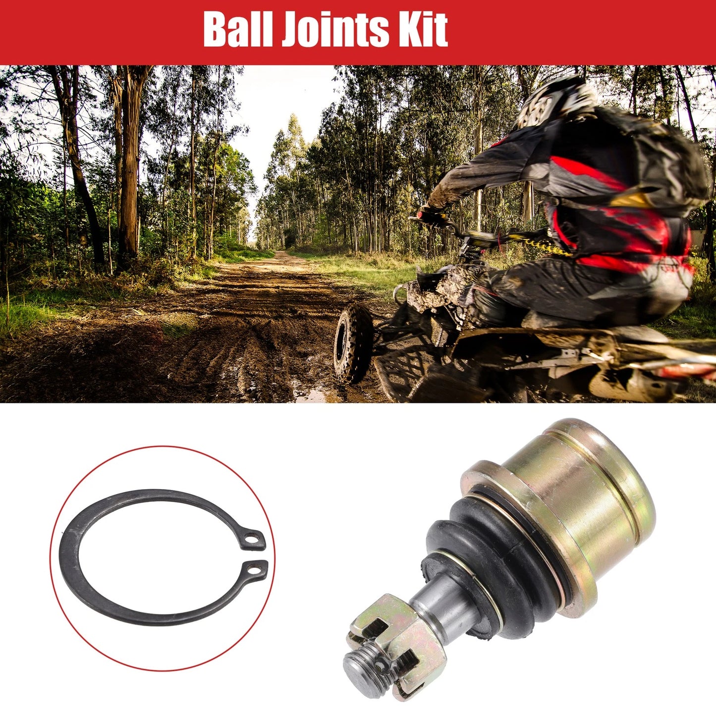 M12x1.25 Left Right Ball Joint Kit for Yamaha Big Bear 400 (2000–2012)