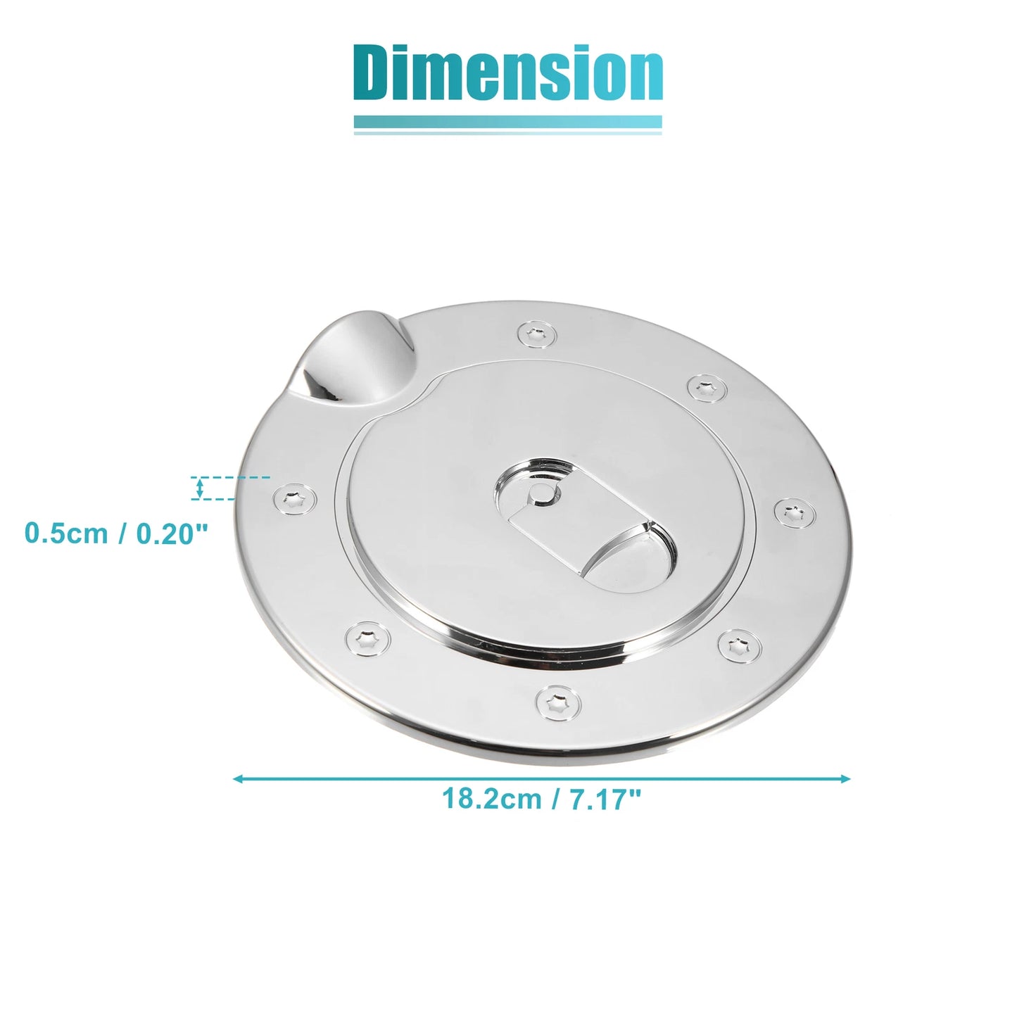 Chrome Plated Fuel Tank Filler Cap Cover Decoration Stick-on for GMC Sierra 3500