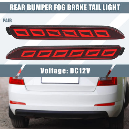 2 x Rear Bumper Reflector Fog Light for Toyota Camry Red Light