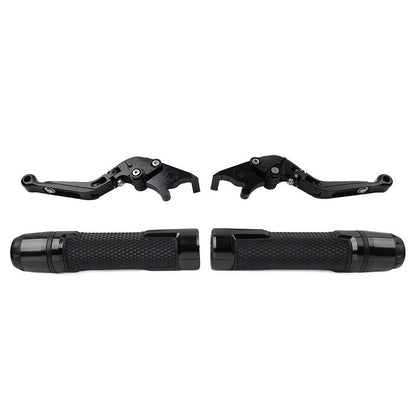 Black Extendable Brake Clutch Levers Grips Set for Suzuki GSXS125 (2017-2023)