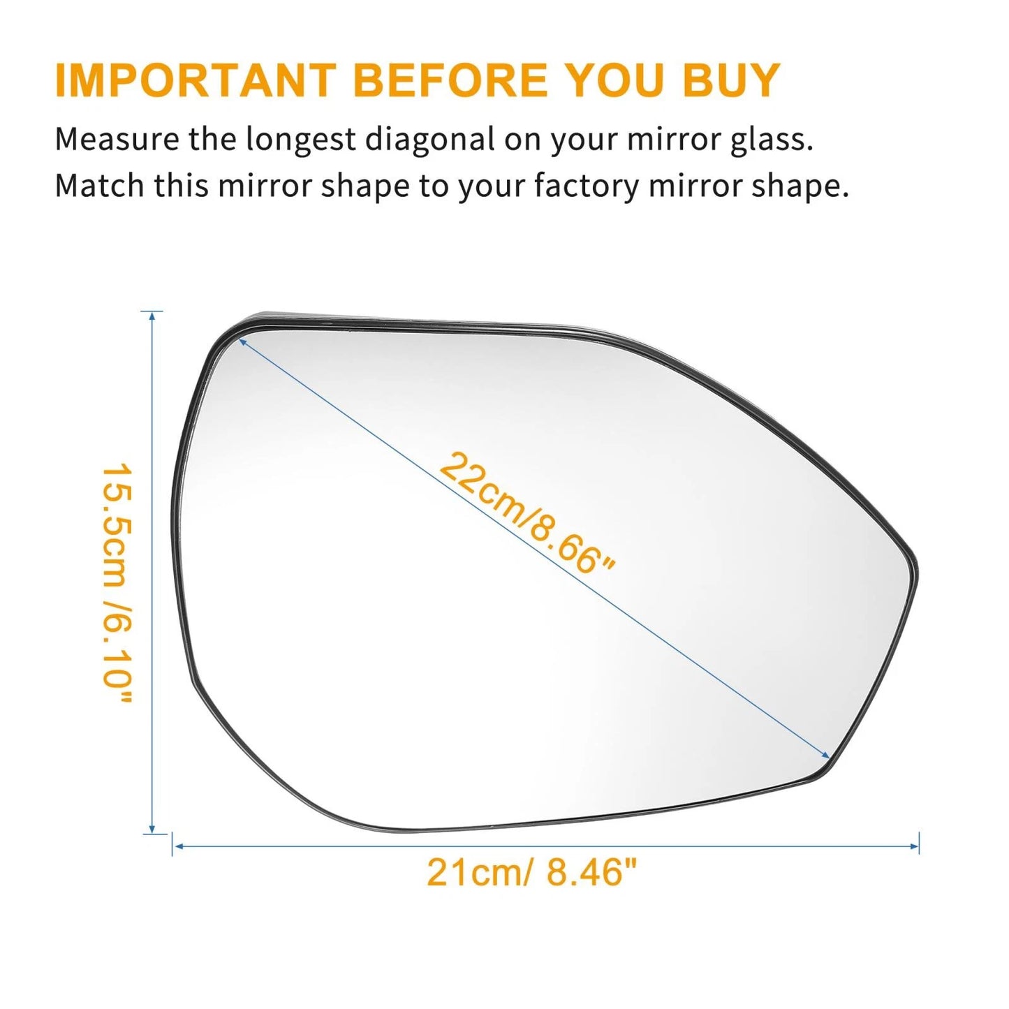 Heated Right Passenger Side Mirror Glass for Ford Explorer (2020-2022)