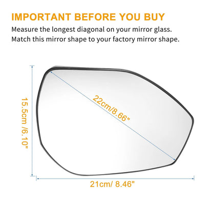 Heated Right Passenger Side Mirror Glass for Ford Explorer (2020-2022)