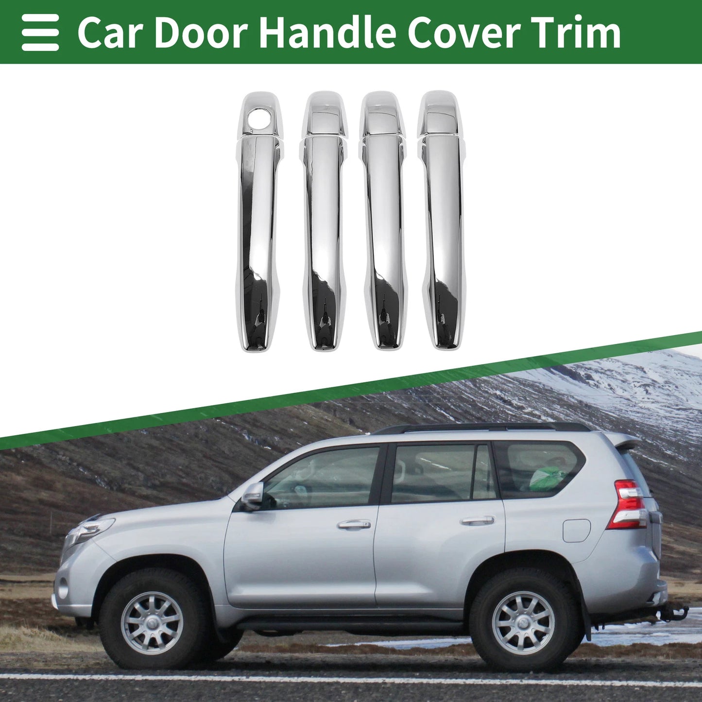 Silver Tone Door Handle Cover Trim for Subaru Outback (2012-2019)