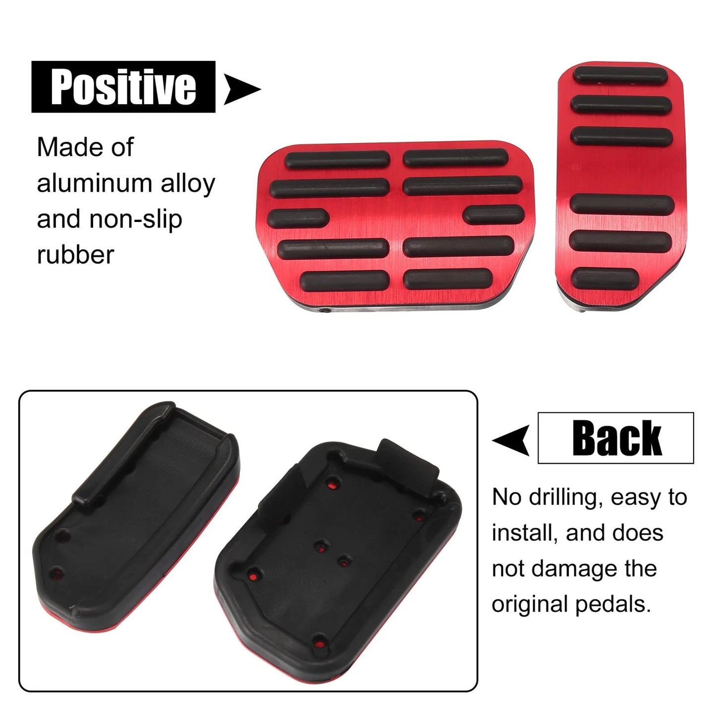 Red Brake Accelerator Pedal Cover for Toyota Corolla RAV4 (2014-2018)