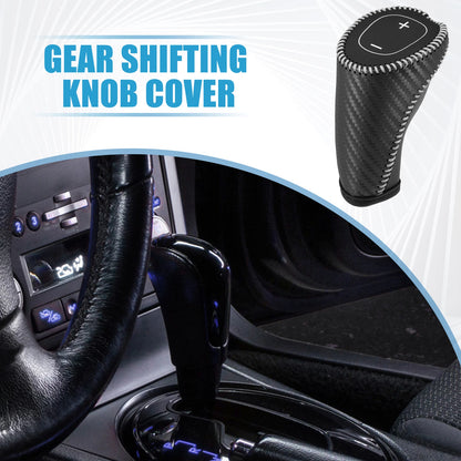 Gear Shifting Knob Cover Trim for Chevy Equinox Malibu Black Gray Stitches