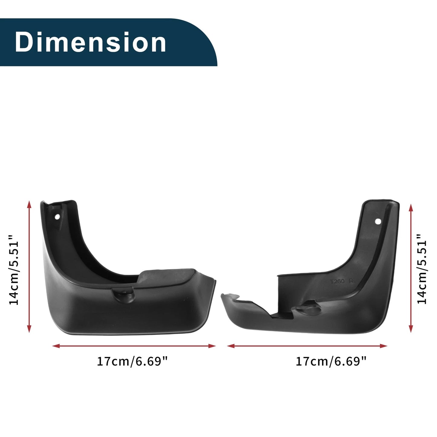 Mud Flaps Splash Guards 2 x Set for Toyota Avalon (2007-2018)