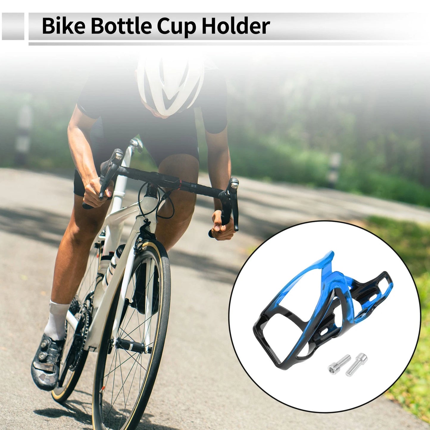 Water Bottle Cup Holder for Motorcycle Bicycle Universal Black Blue Plastic