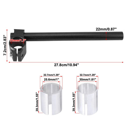 Set / 33mm / Handlebar Clip Ons for Motorcycle Black