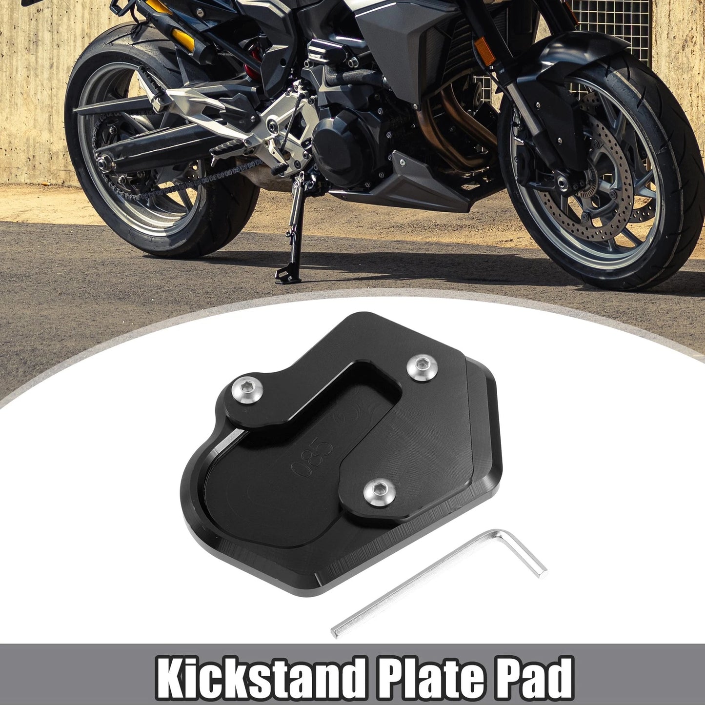 Motorcycle Kickstand Pad for BMW Extender Foot Side Stand Plate Black
