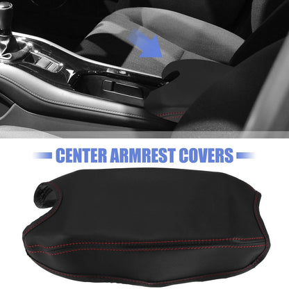 Microfiber Leather Armrest Cover Pad for Honda HR-V (2016-2021) Black/Red