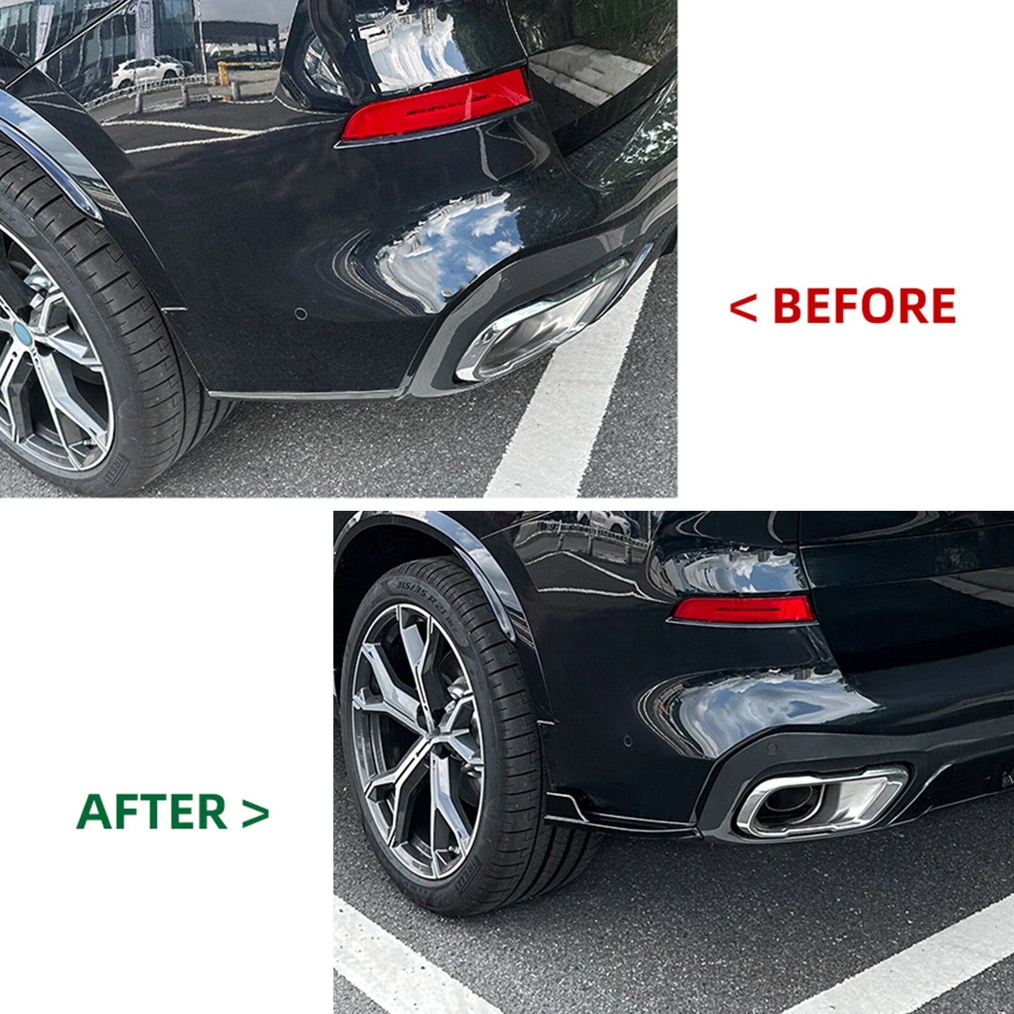 2 x Rear Bumper Side Corner Spats Covers for BMW X5 G05 (2019-2023)
