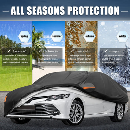Waterproof Aluminum Film Car Cover for Toyota Camry (2007-2022) Black