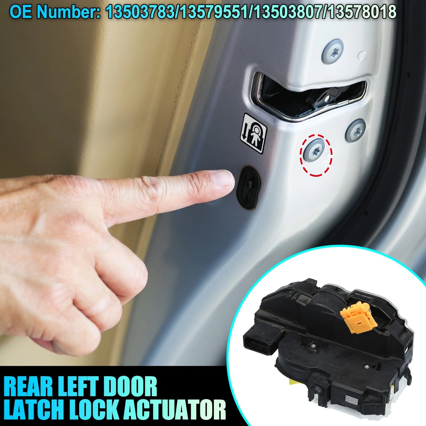 Rear Left Door Latch Lock Actuator for Chevrolet Cruze (2011-2014)