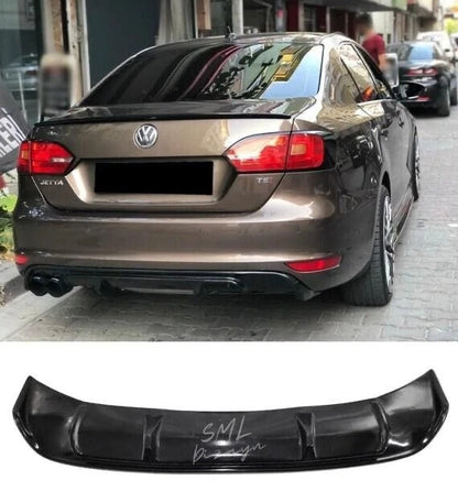 Rear Bumper Diffuser for VW Jetta MK6 R Gloss Black (2010-2014)