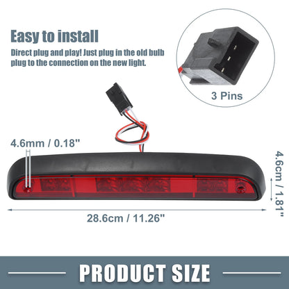 High Mount Stop Light for Ford F150 Chrome Tone Housing Red Lens (1997-2003)