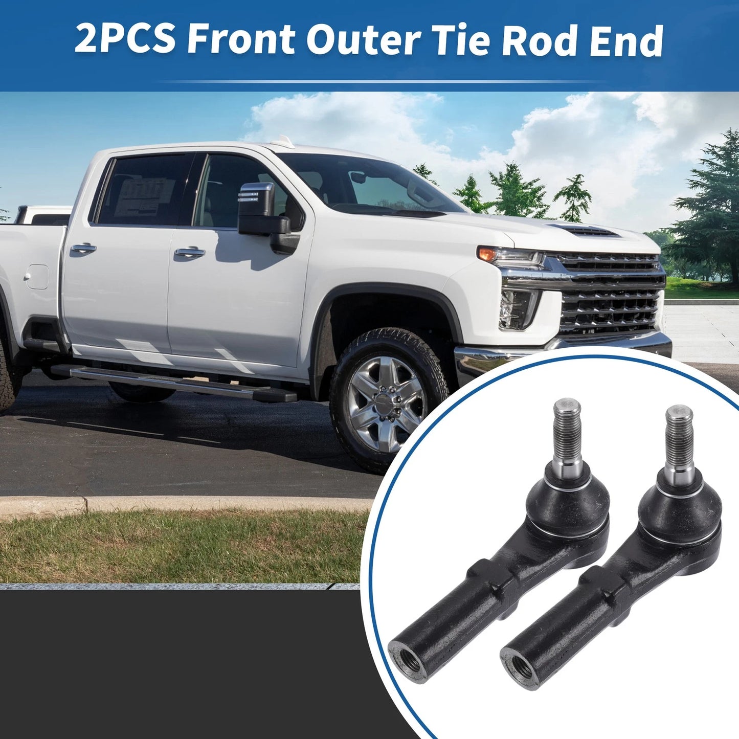 Front Outer Tie Rod End Links for Chevrolet Silverado 2500 Silverado 3500
