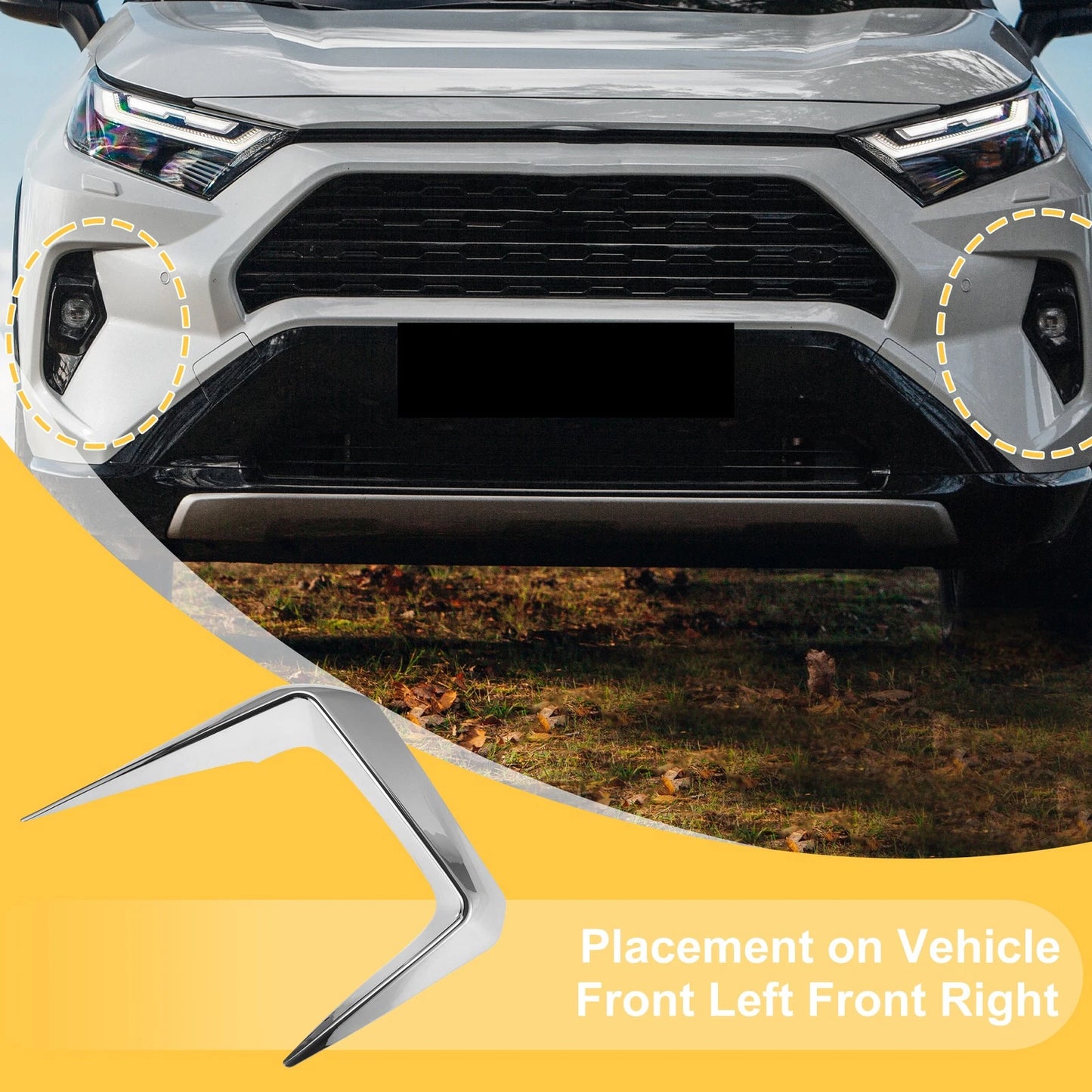 2 x Fog Light Cover Trim for Toyota RAV4 (2019–2025)