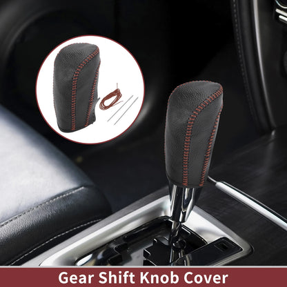 Car Gear Shift Knob Cover for Ford Fiesta (2009-2012) Brown Faux Leather