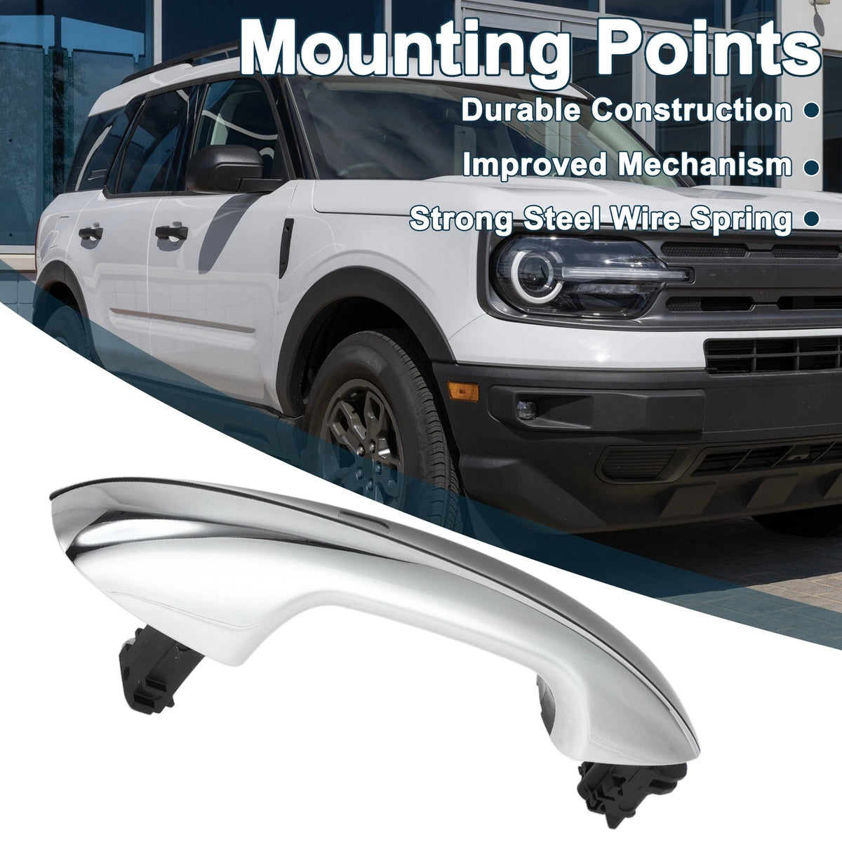 Exterior Door Handle for Mercedes-Benz W205 (2015-2023) Black Silver Tone