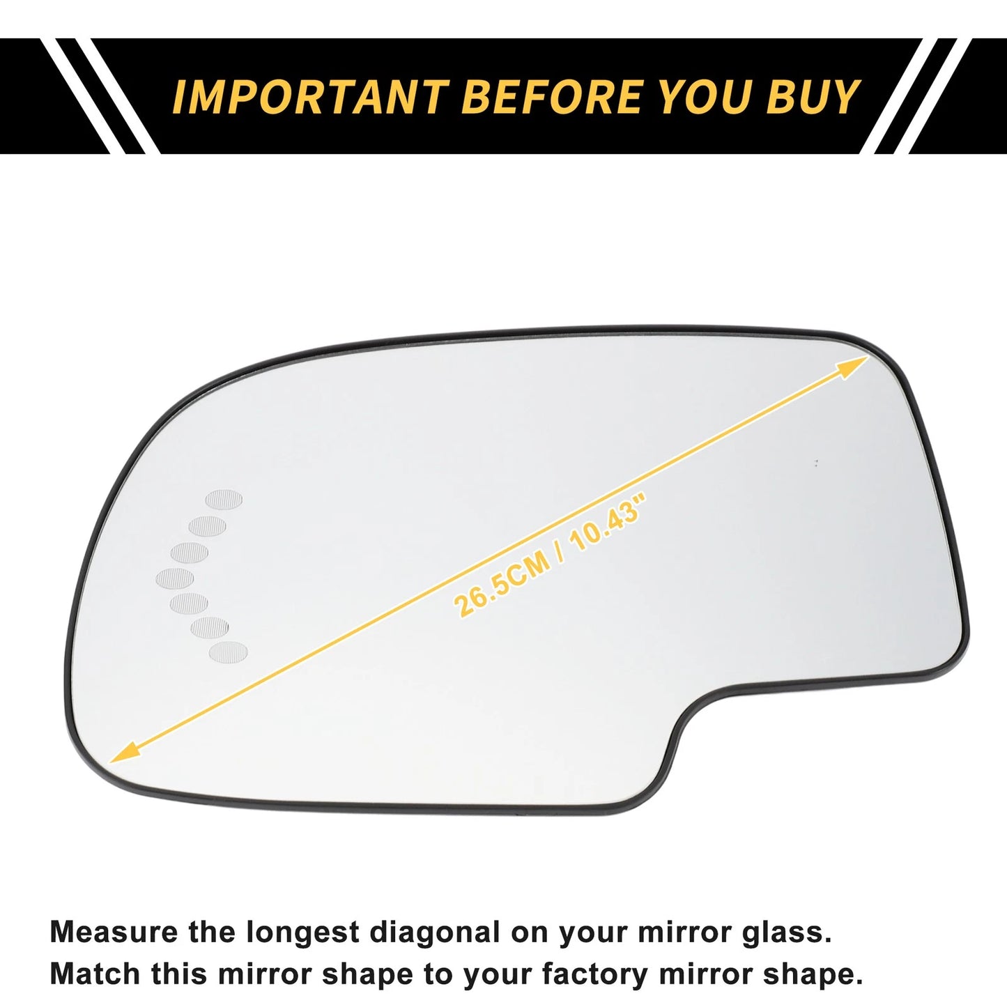 Heated Left Mirror Glass Replacement for Chevrolet Silverado 1500 2500 3500