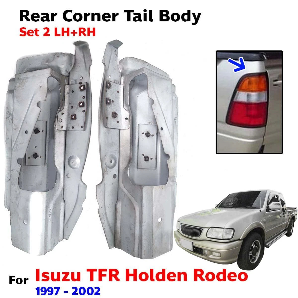 For Isuzu TFR Holden Rodeo Pickup UTE 1997-02 Rear Gate Tail Body Corner 2 PCS
