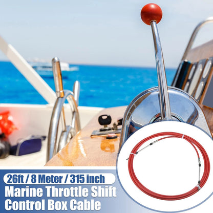 Remote Control Box Cable 2 x 26ft 315in Marine Type Shift for Yamaha