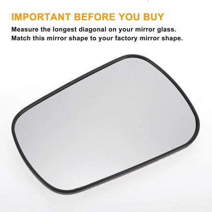 Left Side White Mirror Glass W/ Back for Ford Fiesta (2002-2005)