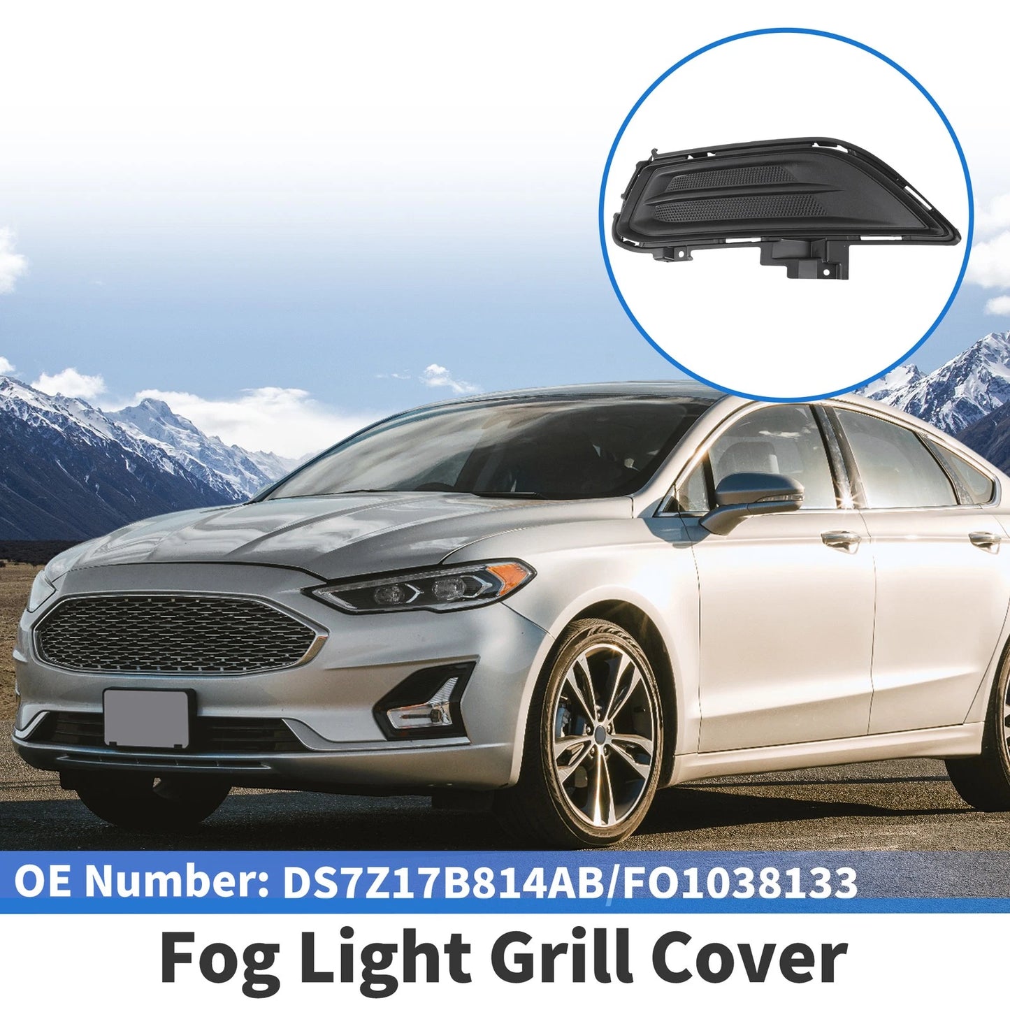 Front Left Fog Light Grill for Ford Fusion (2013-2016) - 1 x ABS
