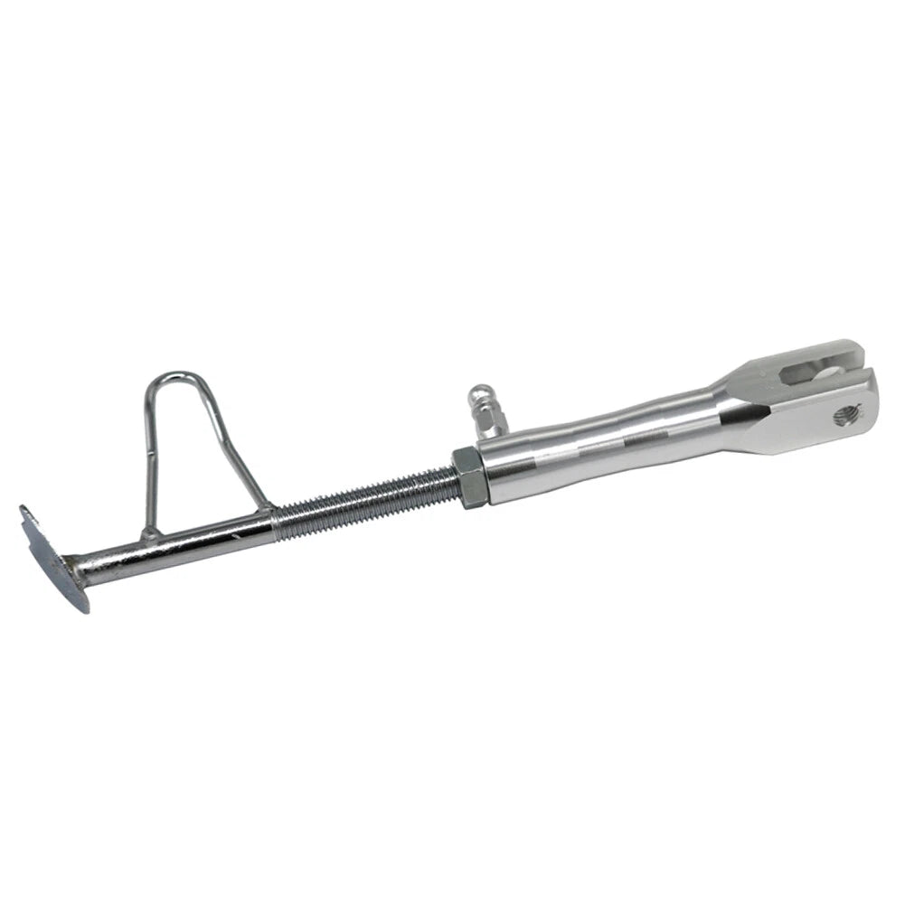 Adjustable Non-Slip Motorcycle Foot Side Stand Support Leg Kickstand Silver
