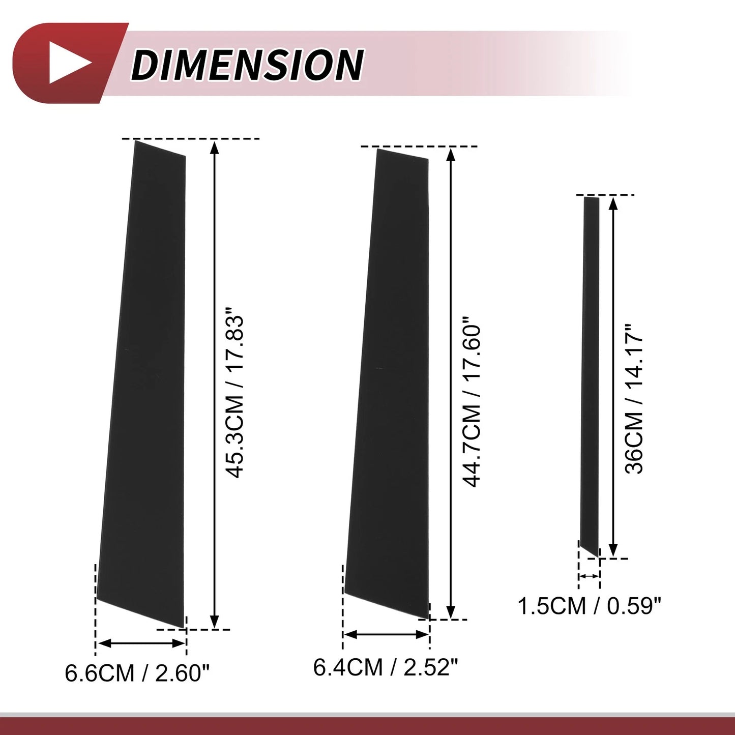 6 Pcs Black Door Pillar Window Trim for Nissan Maxima (2000-2003)