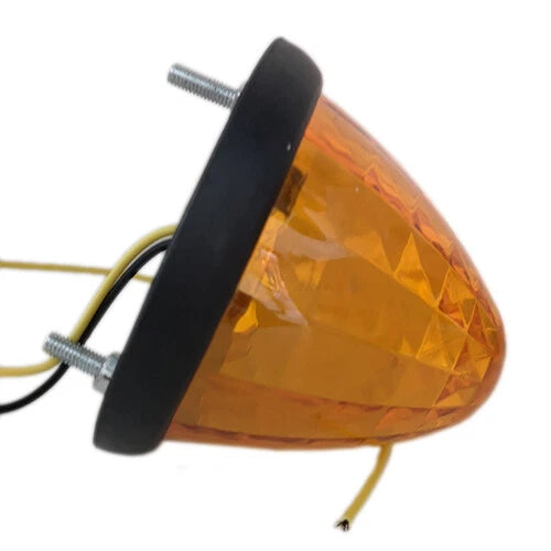 1x Amber LED Round Beehive Cone Side Marker Light for Trailer Truck