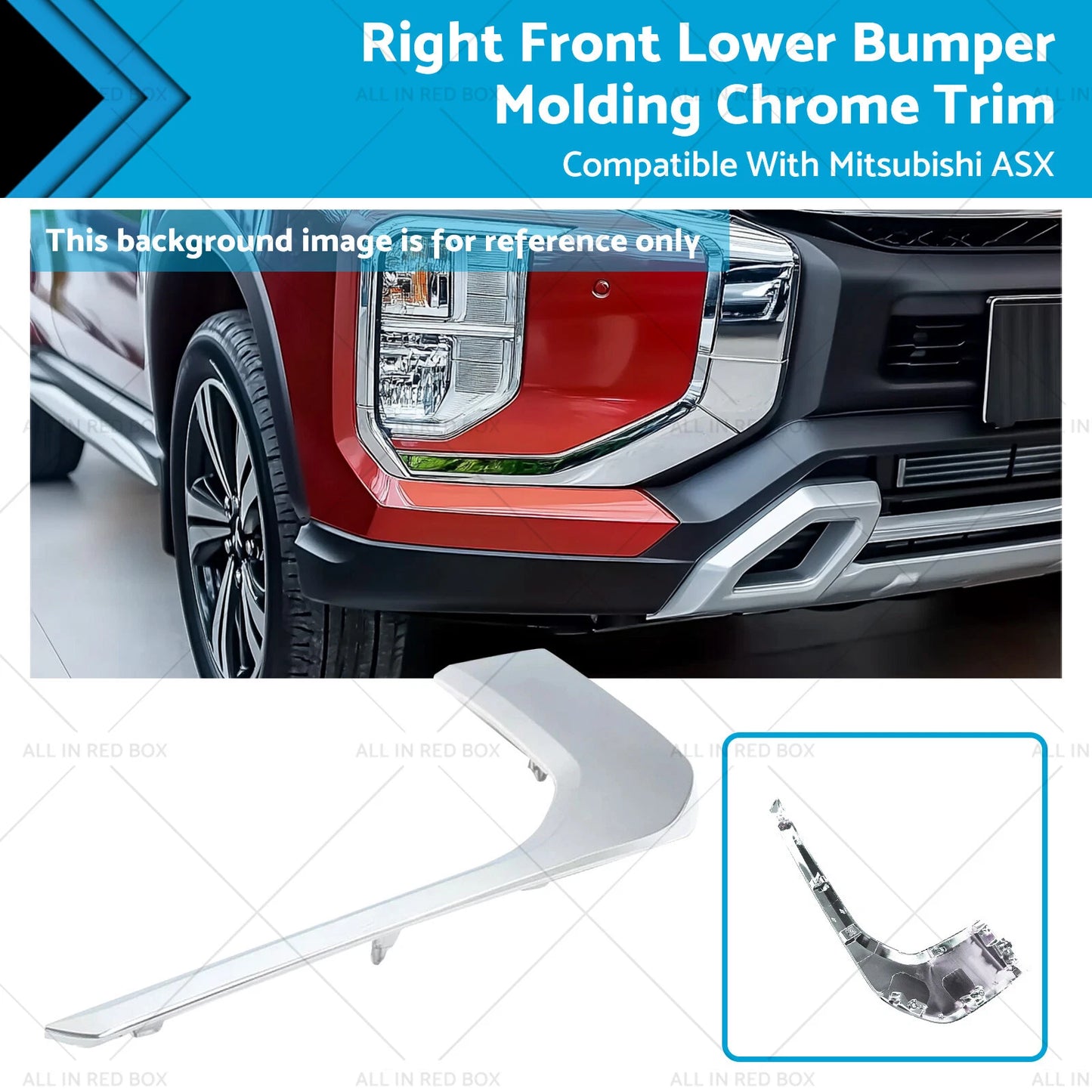 Right Front Lower Bumper Molding Chrome Trim for Mitsubishi ASX (20-21)