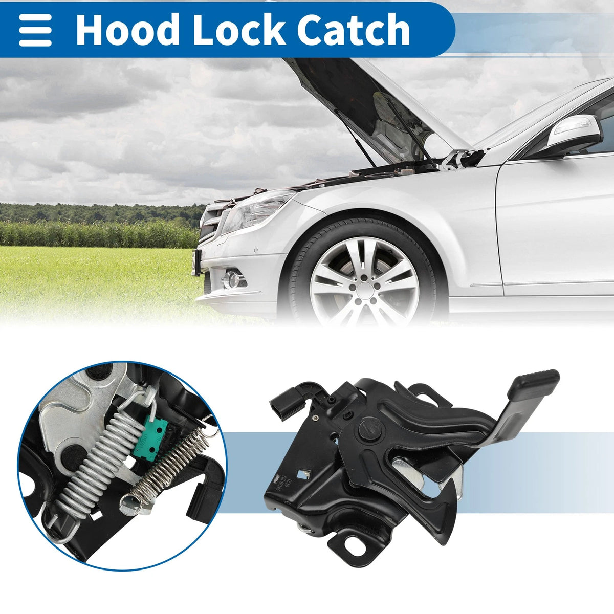 Hood Latch Assembly for Honda Accord 2.4L L4, 3.5L V6 (2013-2017)