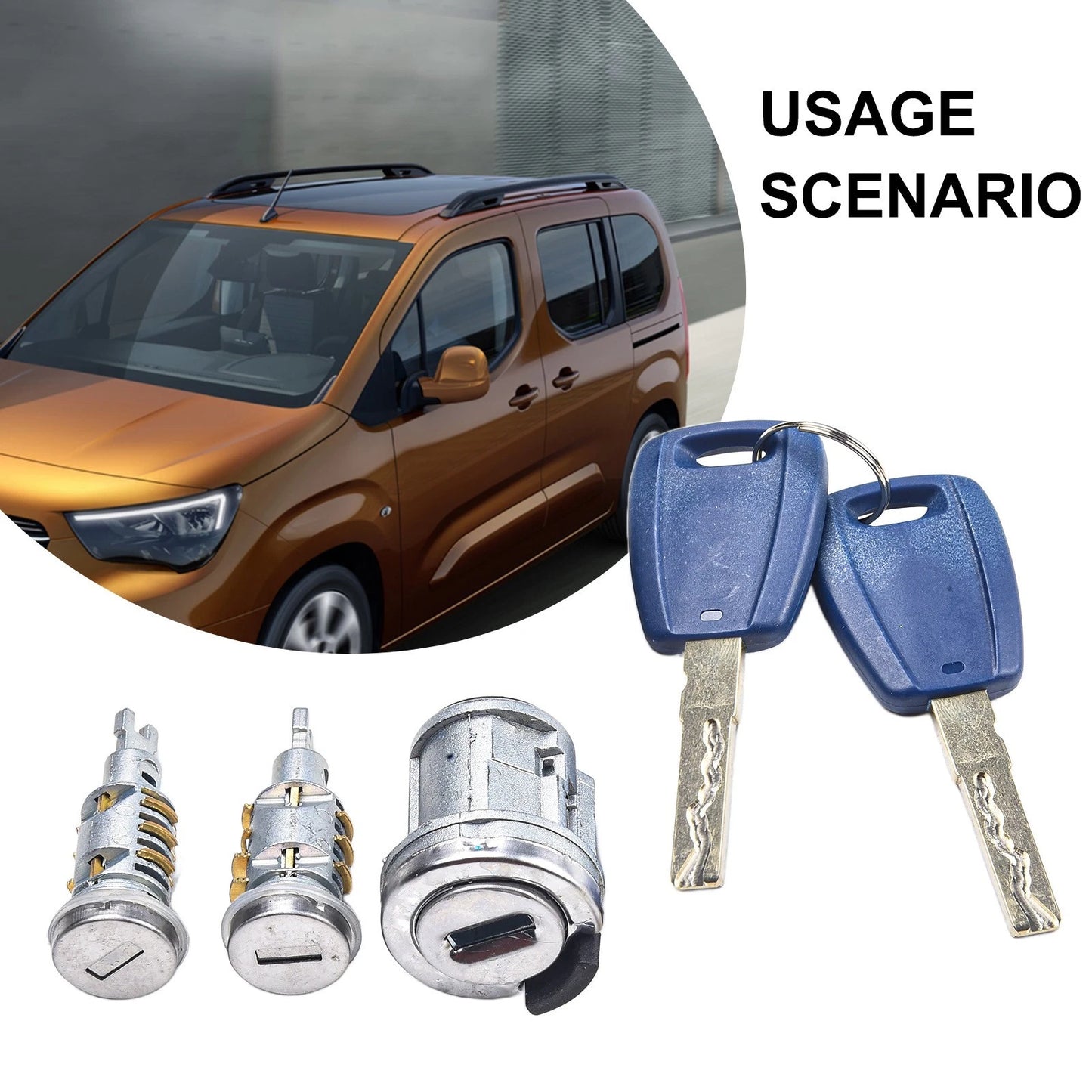 Ignition Lock Set for Fiat and Vauxhall