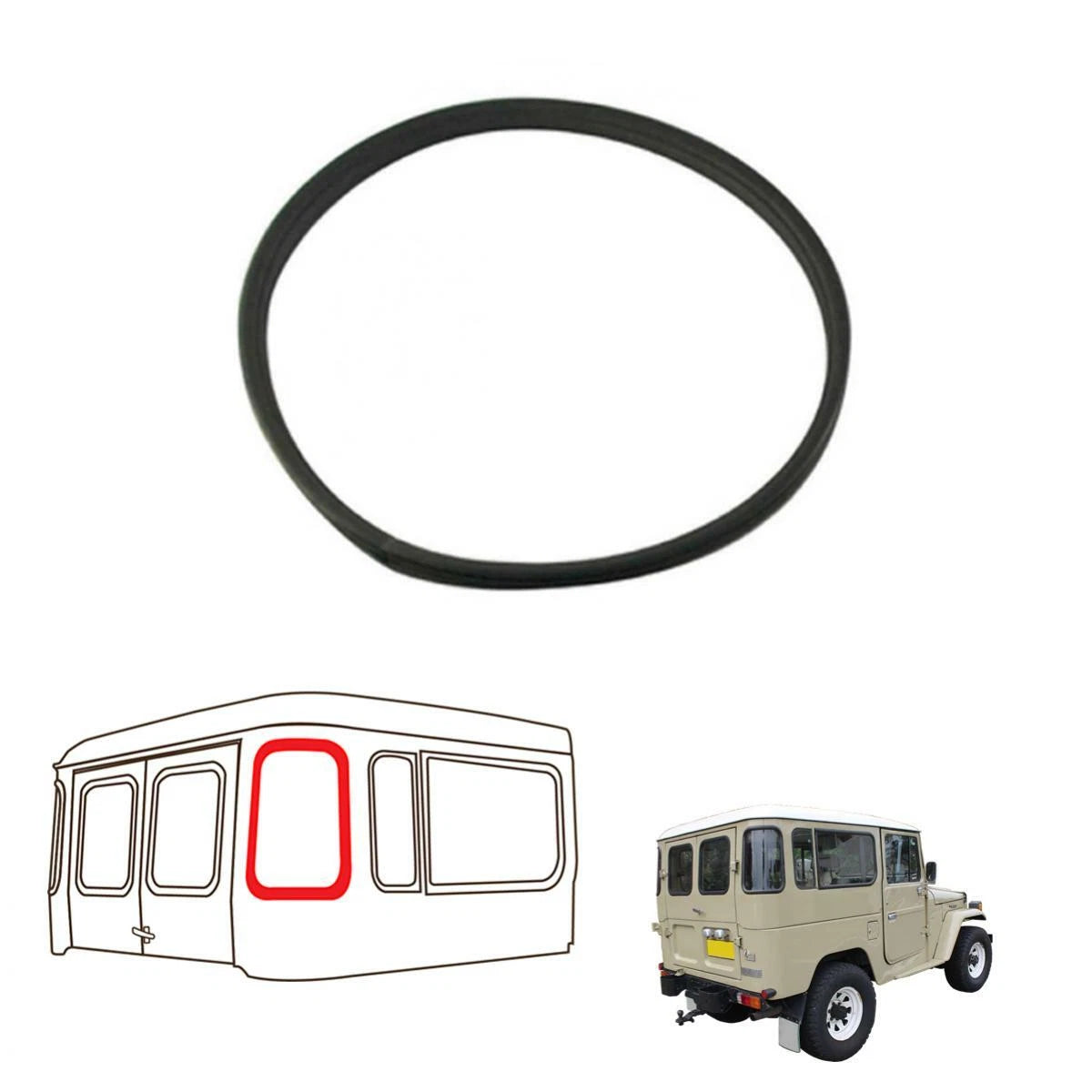Window Seal Rubber Belt Rear Corner Fits 1969-84 Toyota Land Cruiser FJ40 BJ Van