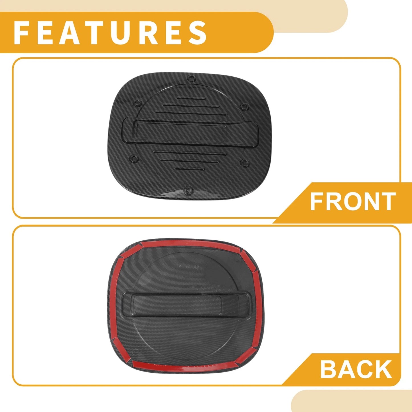 Fuel Tank Door Cap  Adhesive Carbon Fiber for Ford Escape (2020-2025)