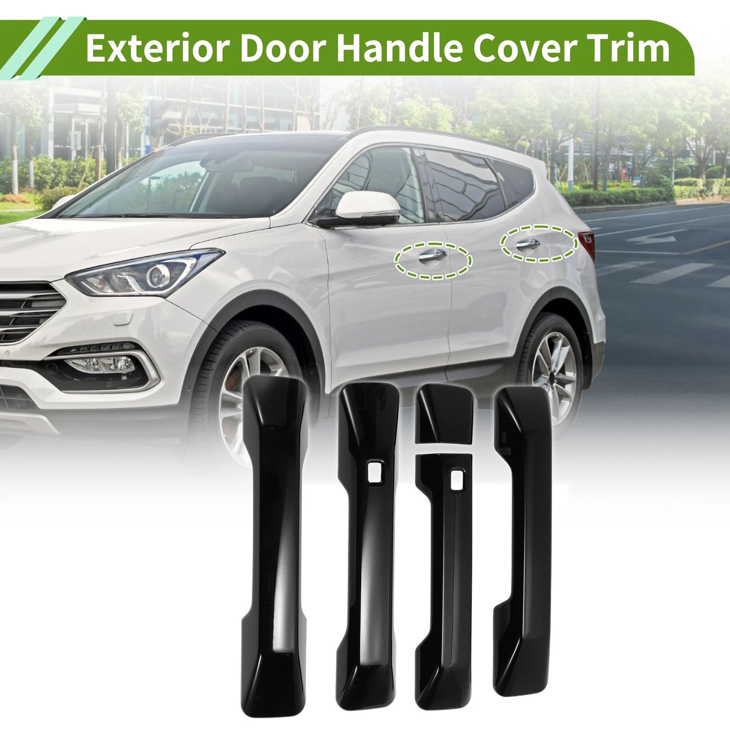 Exterior Door Handle Cover Trim for Ford Bronco (2021-2025) Gloss Black 1 Set