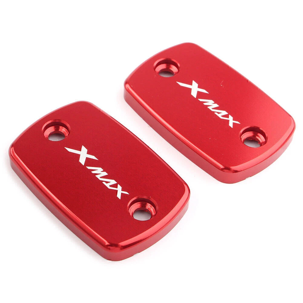 Red Front Fluid Reservoir Cover Caps for Yamaha X-MAX 300 (2017-2023)