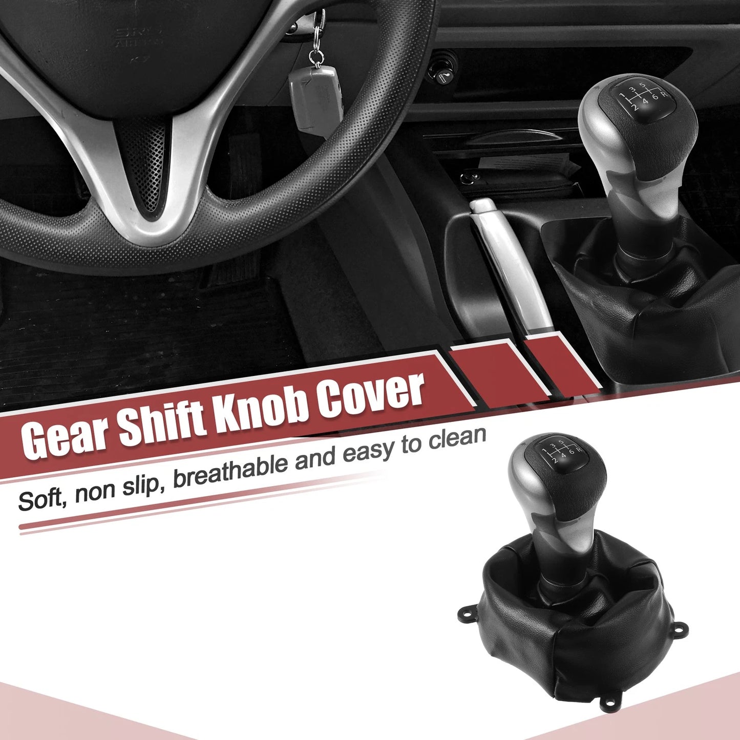 Manual Gear Shift Knob 6 Speed for Honda Civic (2006-2011) Black