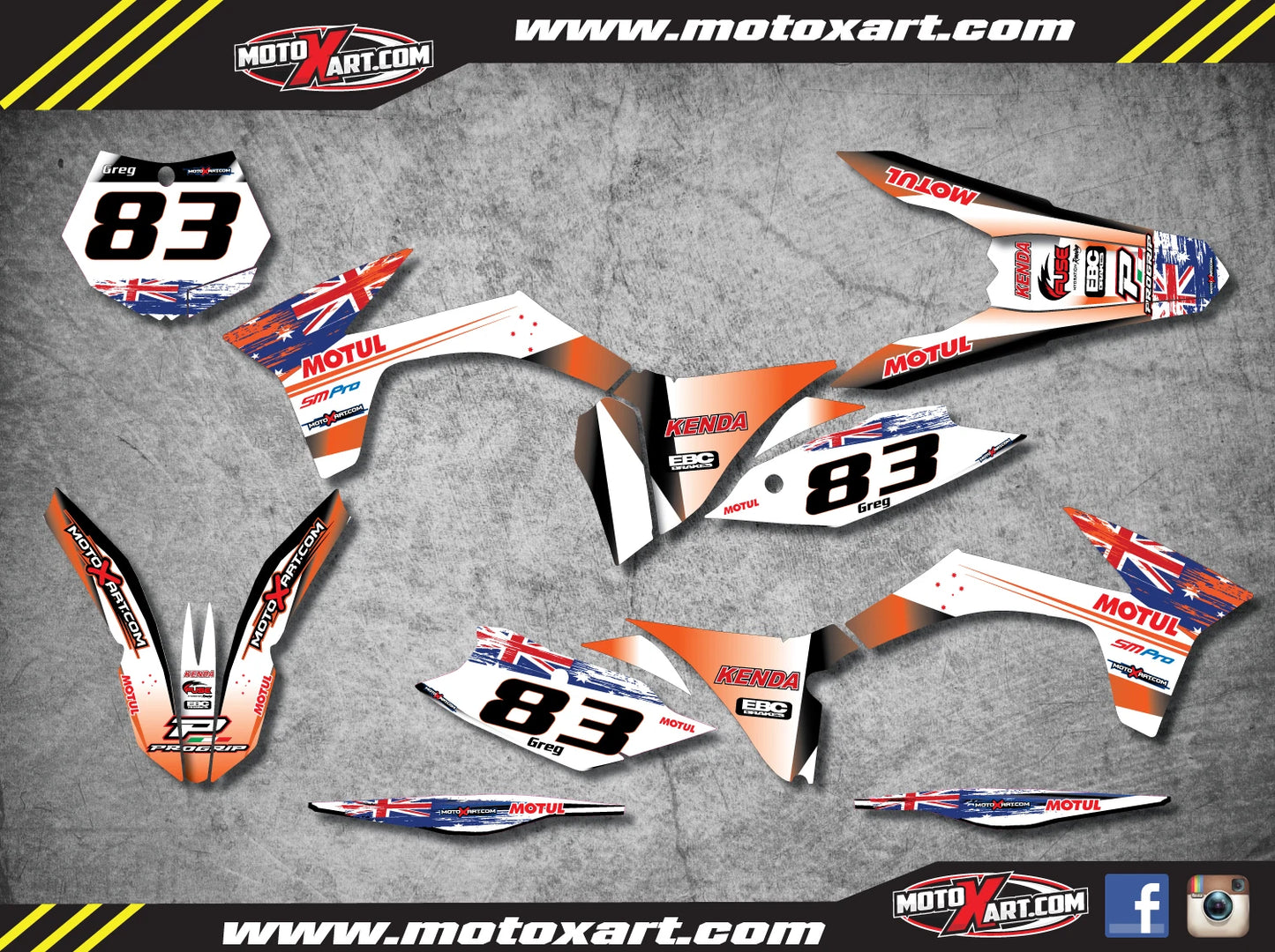 Custom Graphic Kit - AUSSIE PRIDE for KTM 250 SX (2011-2012) Decals Stickers