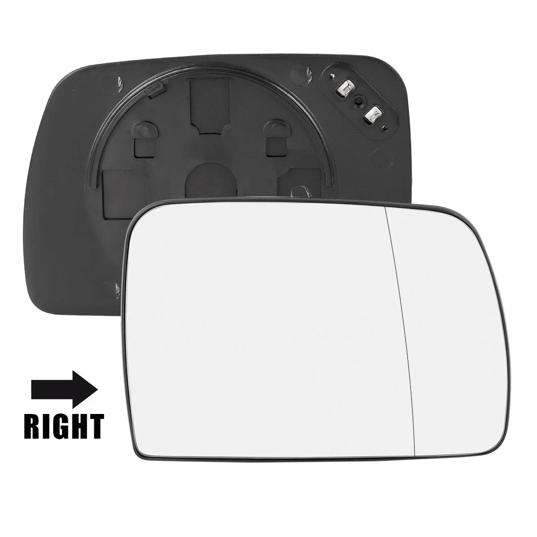 Right Side Rearview Mirror Glass Heated with Backing for BMW X5 (2000-2006)