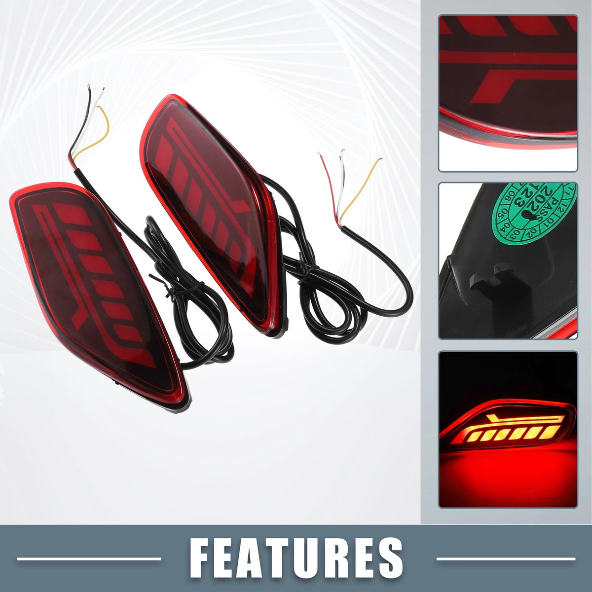 Rear Bumper Reflector LED Brake Turn Signal Tail Lights for Kia Seltos (2019-)