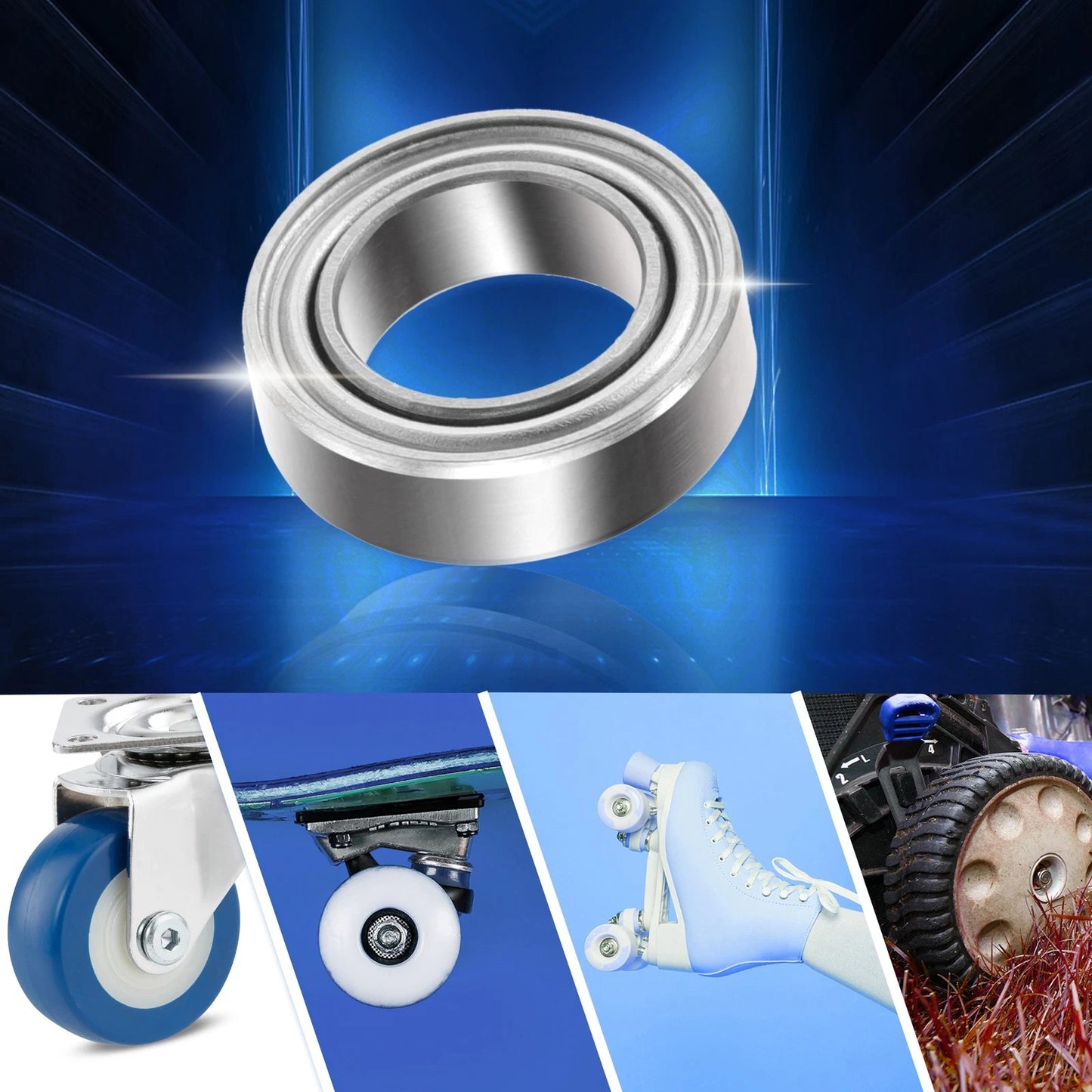 10 x 6x10x3mm Double Metal Shield Deep Groove Ball Bearings for Car