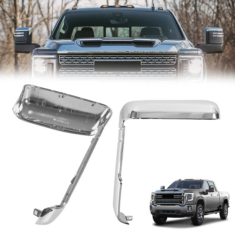 Chrome Top & Side Mirror Covers for 2020-2023 Chevy Silverado GMC Sierra 2500 3500
