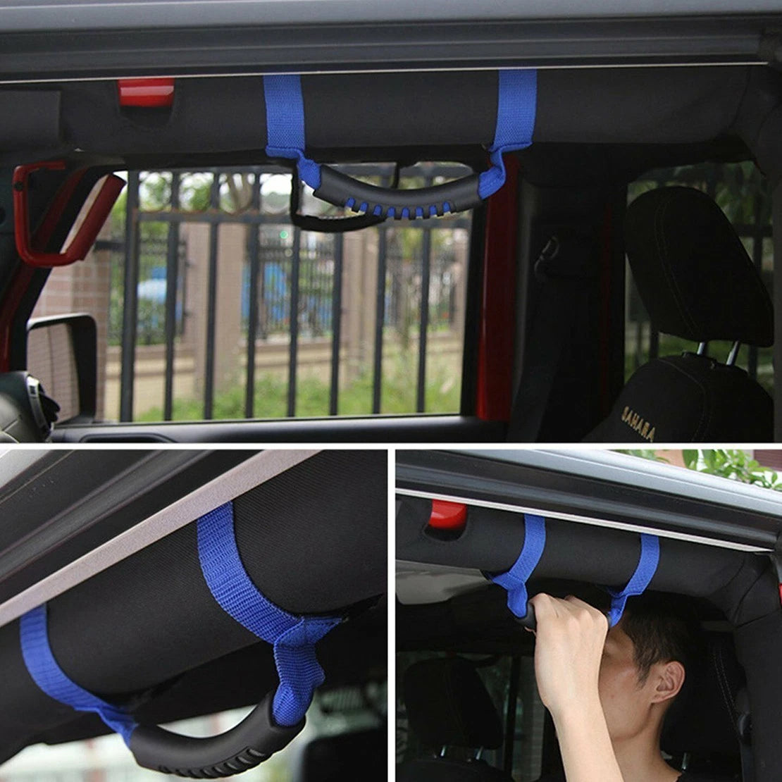 4pcs Roller Grabber Roof Handle Bar for Jeep Wrangler CJ YJ TJ JK JL (1955-2021)