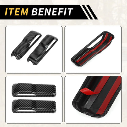 2 x Engine Hood Hinge Covers for Jeep Wrangler JL JLU (2018-2022) Carbon Fiber