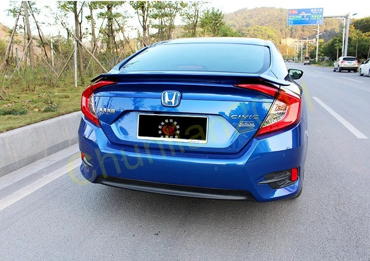 Blue Painted Spoiler Wing for Honda Civic 2016-2021 4DR Sedan RS