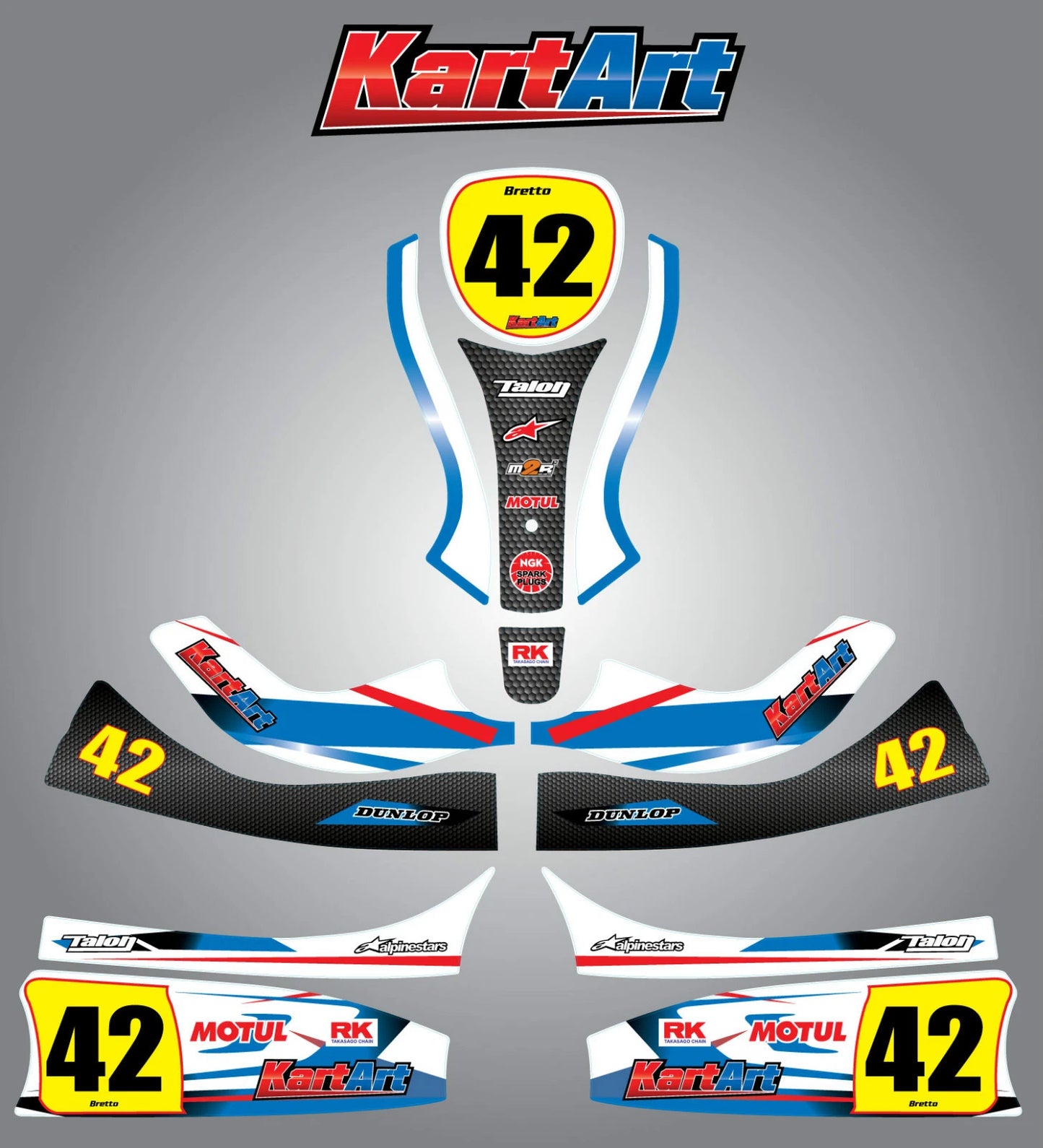 Custom KART ART Sticker Kit for Freeline Kart - STORM STYLE Graphics & Decals