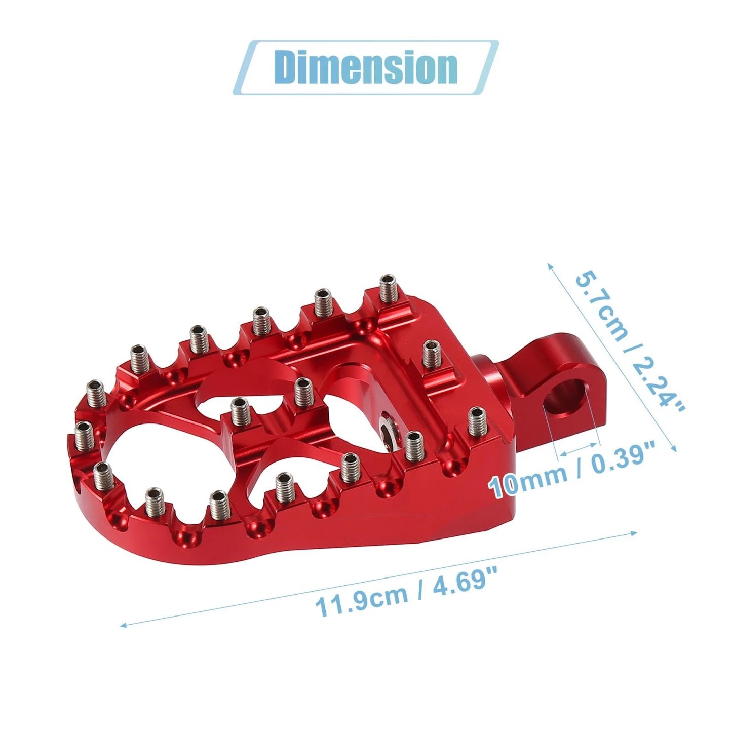1 x Pair Foot Peg 360° Rotating Aluminum Alloy Red for Motorcycle